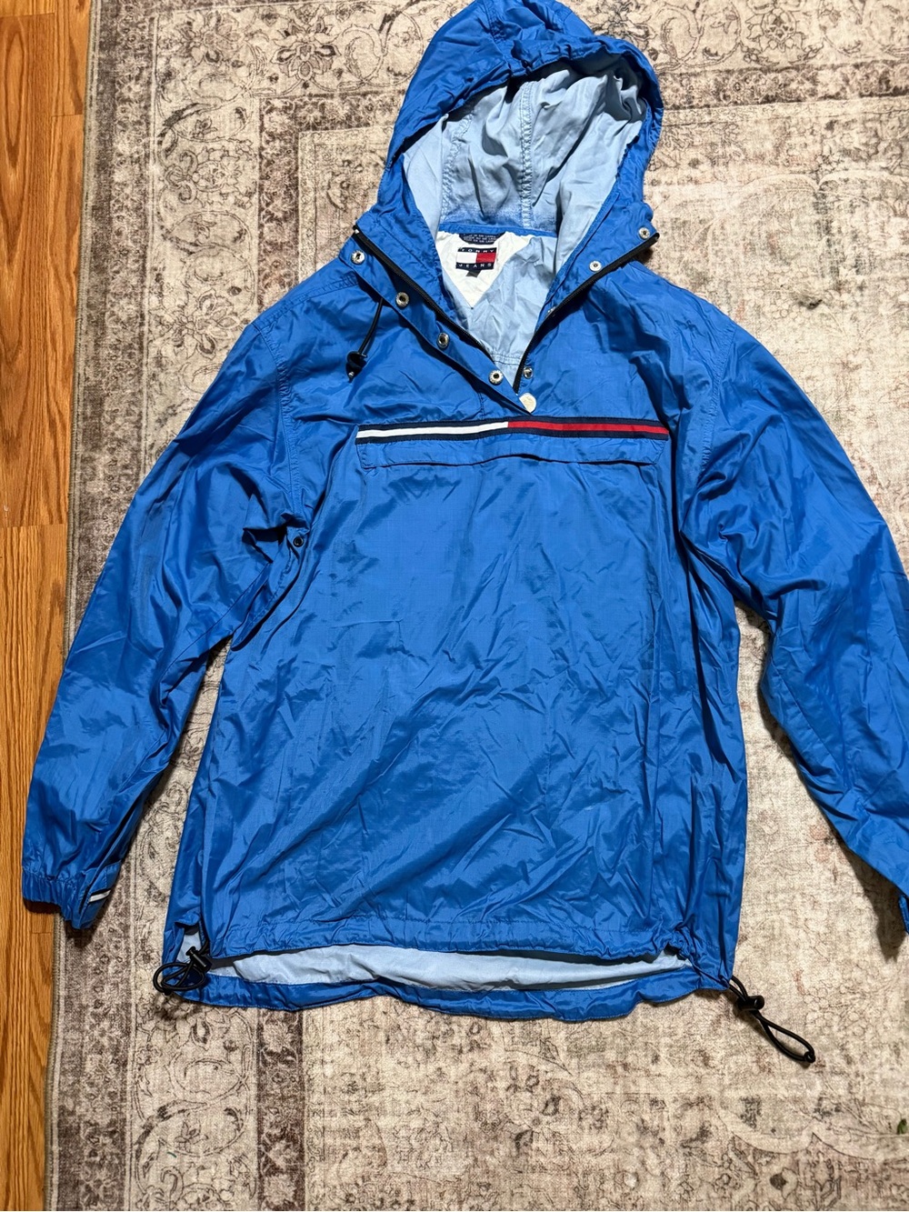 Vintage 90s Tommy Jeans Pullover Anorak Windbreaker Jacket Blue Medium